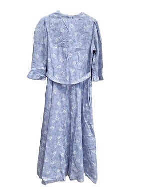 Prairie Mennonite Cape Dress Hawaiian Tropical Floral Pocket 38"B 31"W